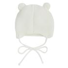 Шапочка на завязках с помпонами детская Amarobaby Pure Love Pompony, с подкладом, размер 44-46 см, цвет молочный - Фото 5