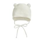 Шапочка на завязках с помпонами детская Amarobaby Pure Love Pompony, с подкладом, размер 46-48 см, цвет молочный - Фото 4