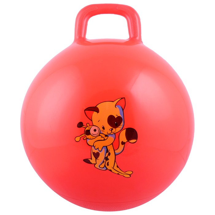 Мяч-прыгун с ручкой ZABIAKA, d=45 см, 350 г, цвета МИКС - Фото 1