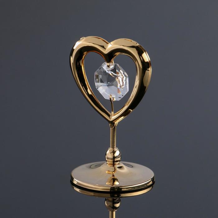 Сувенир «Сердце" мини, с кристаллами - Фото 1