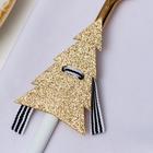 Набор для декора столовых предметов «Доляна. Ёлка», 4 шт., цвет золото, 5×7.5 см - Фото 3