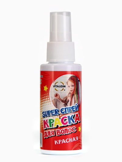 Спрей-краска для волос VITA UDIN, 50 мл, красная