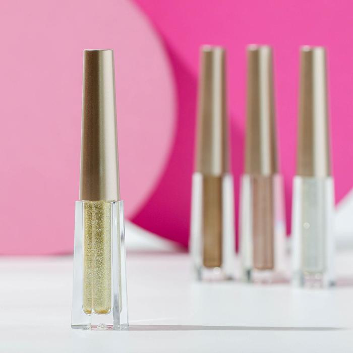 Жидкие глиттерные тени для век, оттенок золотистый