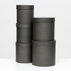 Набор круглых коробок 5 в 1 «Краски», чёрный однотонный, 25×25×25 - 19×19×19 см - Фото 3