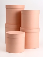 Набор круглых коробок 5 в 1 «Краски», персиковый, 25 × 25 × 25 - 19×19×19 см - Фото 2