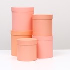 Набор круглых коробок 5 в 1 "Краски", персиковый, 25 х 25 х 25 - 19 х 19 х 19 см - Фото 7