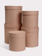 Набор круглых коробок 5 в 1 "Краски", кофе с молоком, 25 х 25 х 25 - 19 х 19 х 19 см 7105830