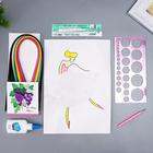 Набор для квиллинга (клей ПВА, инструмент, линейка, 120 полосок 54х0,5 см) МИКС 30х21 см - фото 804546268