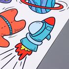 Наклейка пластик интерьерная цветная "Звери в космосе" 60х90 см - фото 21311872