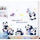 Наклейка пластик интерьерная цветная "Весёлые панды" 60х90 см - фото 9319188