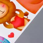 Наклейка пластик интерьерная цветная "Зверушки с сердечками" 60х90 см - Фото 3