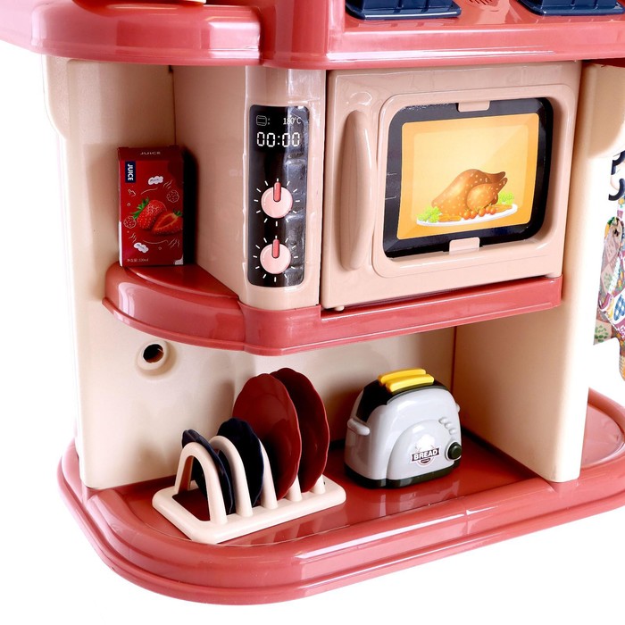 Игровой набор «Большая кухня», двусторонняя, свет, звук, пар, вода, 70 предметов 50385