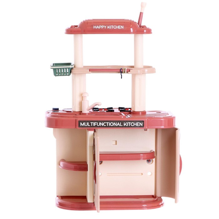 Игровой набор «Большая кухня», двусторонняя, свет, звук, пар, вода, 70 предметов 50385
