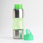 Бутылка для воды велосипедная, 650 мл, "Альби", с поильником, 25 х 6 см, зелёная - Фото 2