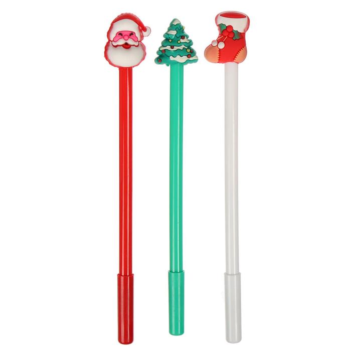 Набор ручек-приколов, чёрный стержень, гелевые, 3 штуки - Фото 1