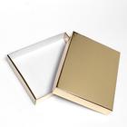 Коробка сборная без печати крышка-дно, золотая, без окна, 26 х 21,5 х 4 см (комплект 5 шт) - фото 25360098