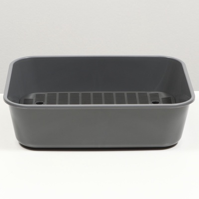 Туалет для кошек «Сима» FIX, 29×38×10.5 см, с сеткой, пластик, серый