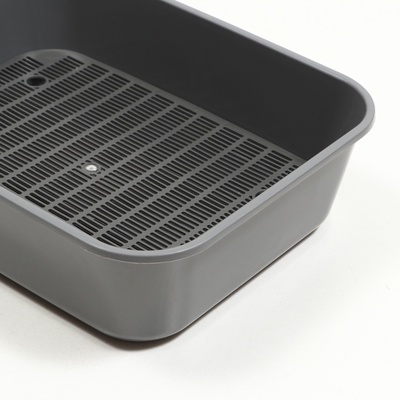 Туалет для кошек «Сима» FIX, 29×38×10.5 см, с сеткой, пластик, серый