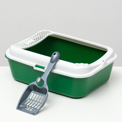 Туалет Сима с бортом + совок 30 х 39 х 13,5 см зеленый FIX