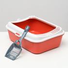 Туалет Сима с бортом + совок 30 х 39 х 13,5 см красный FIX - Фото 2