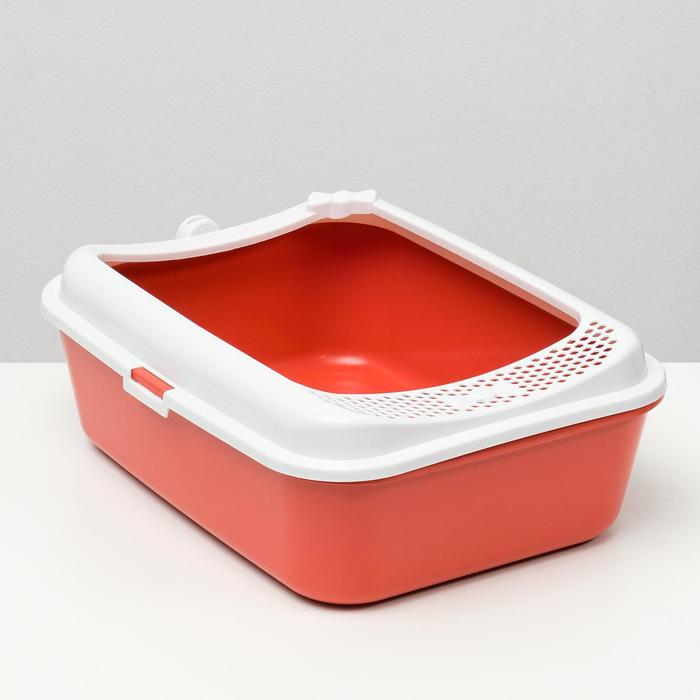 Туалет Сима с бортом + совок 30 х 39 х 13,5 см красный FIX - Фото 1