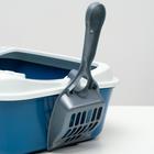 Туалет для кошек «Сима» FIX, 30×39×13.5 см, с бортом, сеткой и совком, пластик, синий, совок МИКС - Фото 5