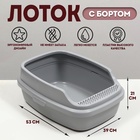 Туалет Айша M с бортом 53×39×21 см серый FIX - Фото 1