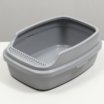 Туалет Айша M с бортом 53×39×21 см серый FIX