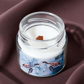Свеча ароматическая в банке с деревянным фитилем, соевый воск, 100 мл, амбра