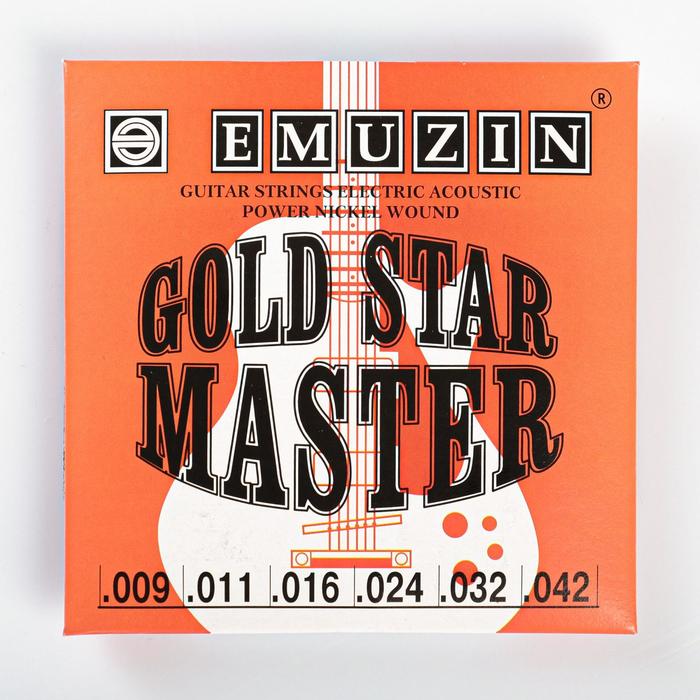Струны "GOLD STAR MASTER" с обмоткой из нержавеющей стали /.009 - .042/ - Фото 1