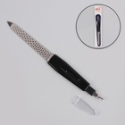 Пилка-триммер металлическая для ногтей, перфорированная, с защитным колпачком, 15 см, в чехле, чёрная - Фото 2