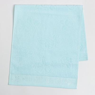 Полотенце махровое Этель "Цветочные мотивы" цв.голубой, 34*72 см, 350 гр/м2, 100% хлопок