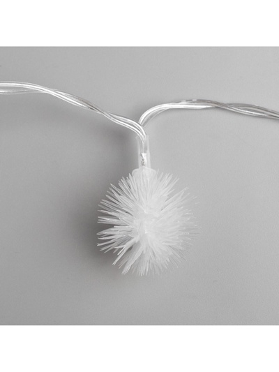 Гирлянда «Нить» 3 м с насадками «Ёжики», IP20, прозрачная нить, 20 LED, батарейки AAх3 (нет в комплекте), свечение мульти