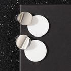 Серьги с перламутром «Гео» спокойствие, белый в серебре - Фото 1