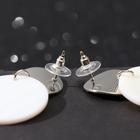 Серьги с перламутром «Гео» спокойствие, белый в серебре - Фото 2