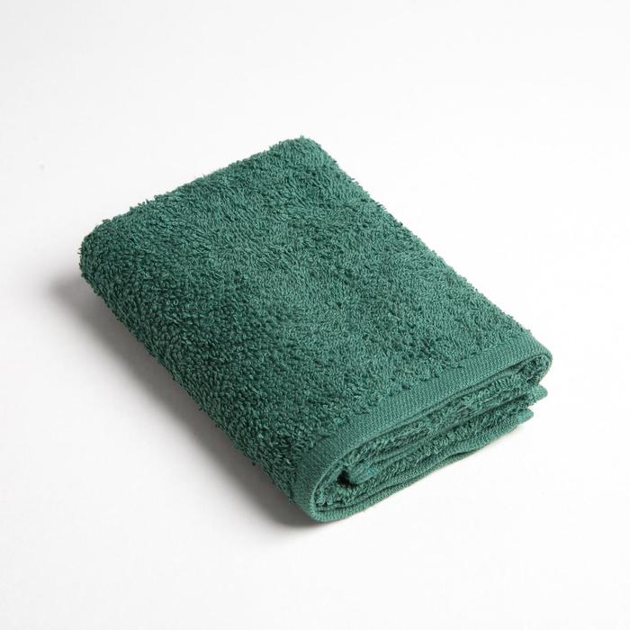 Полотенце махровое Экономь и Я 30х60 см, цв. темно-зеленый, 100% хлопок, 320 гр/м2 - Фото 1