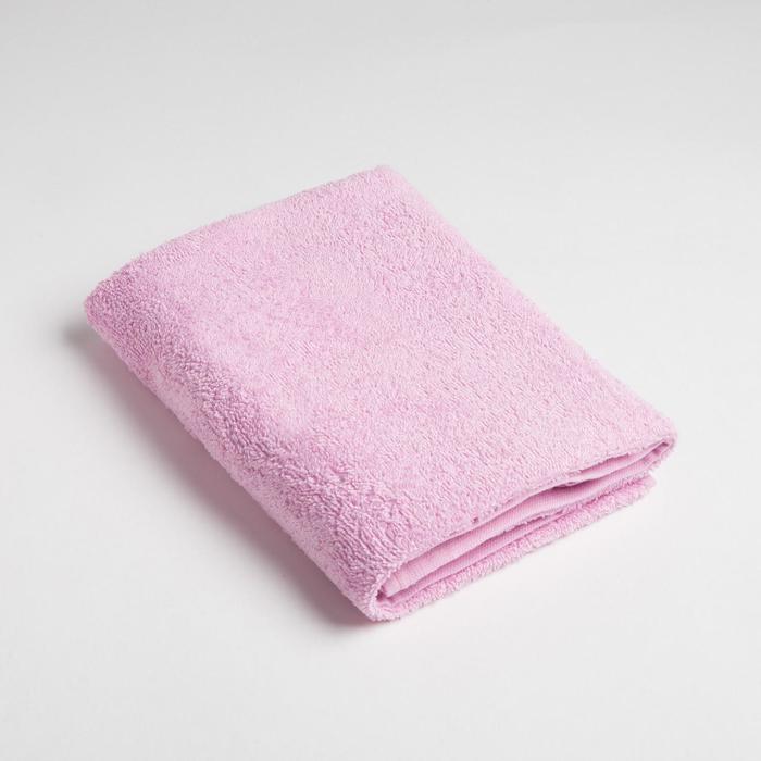 Полотенце махровое Экономь и Я 50х90 см, цв. розовый, 100% хлопок, 320 гр/м2 - Фото 1