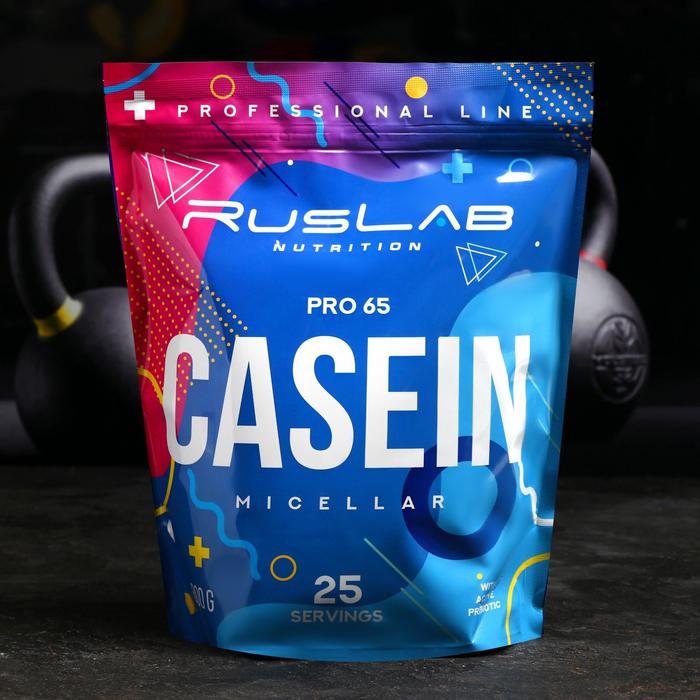 Казеиновый протеин CASEIN PRO 65, клубника со сливками, спортивное питание, 800 г - Фото 1