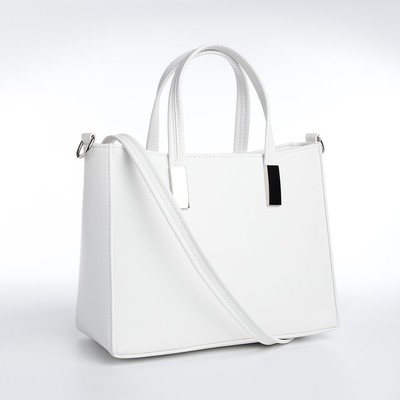 Сумка женская на молнии TEXTURA, средний размер, белая