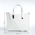 Сумка женская на молнии TEXTURA, средний размер, белая - Фото 3