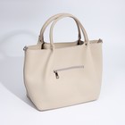 Сумка-тоут на молнии, цвет бежевый - Фото 2