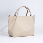 Сумка-тоут на молнии, цвет бежевый - Фото 3