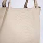 Сумка-тоут на молнии, цвет бежевый - Фото 4