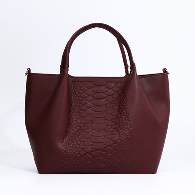 Сумка-тоут на молнии, цвет бордовый