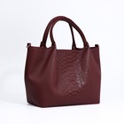 Сумка-тоут на молнии, цвет бордовый - Фото 3