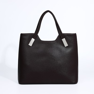 Сумка-тоут на молнии, цвет коричневый