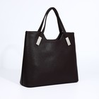 Сумка-тоут на молнии, цвет коричневый - Фото 3