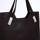 Сумка-тоут на молнии, цвет коричневый - Фото 4