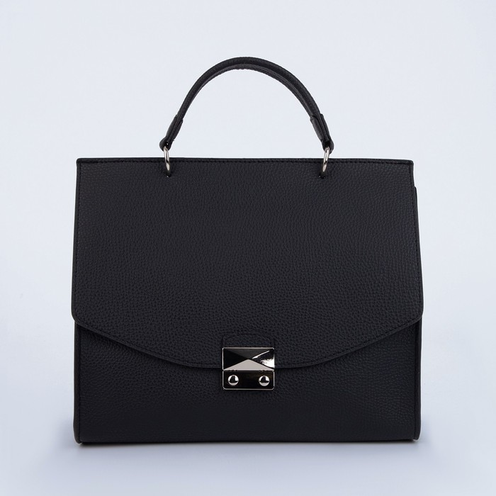 Сумка-мессенджер на замке, наружный карман, длинный ремень, цвет чёрный - Фото 1