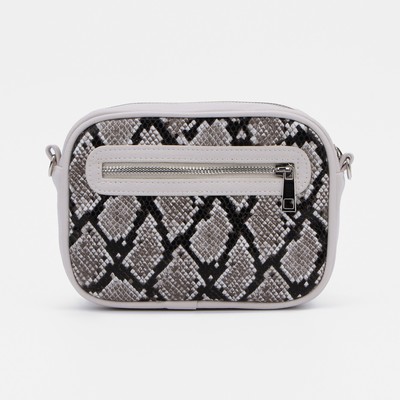 Кросс-боди, отдел на молнии, наружный карман, анималистичный принт, цвет коричневый